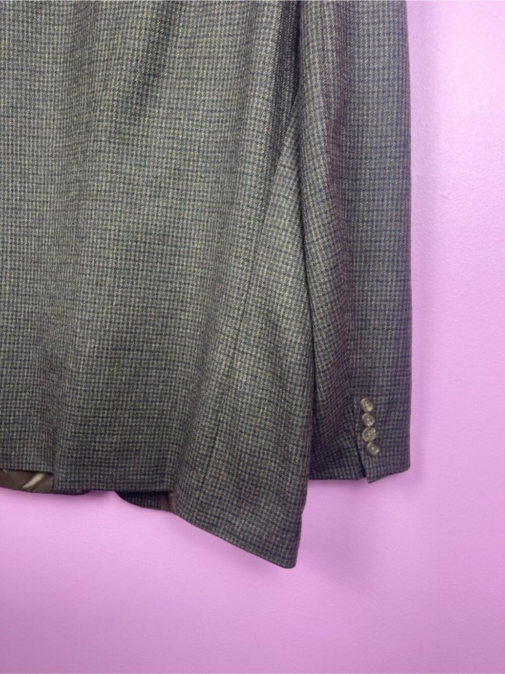 Chaps Ralph Lauren Vintage Houndstooth Tweed Sport Coat Wool Brown Men's 46R - Picture 9 of 13